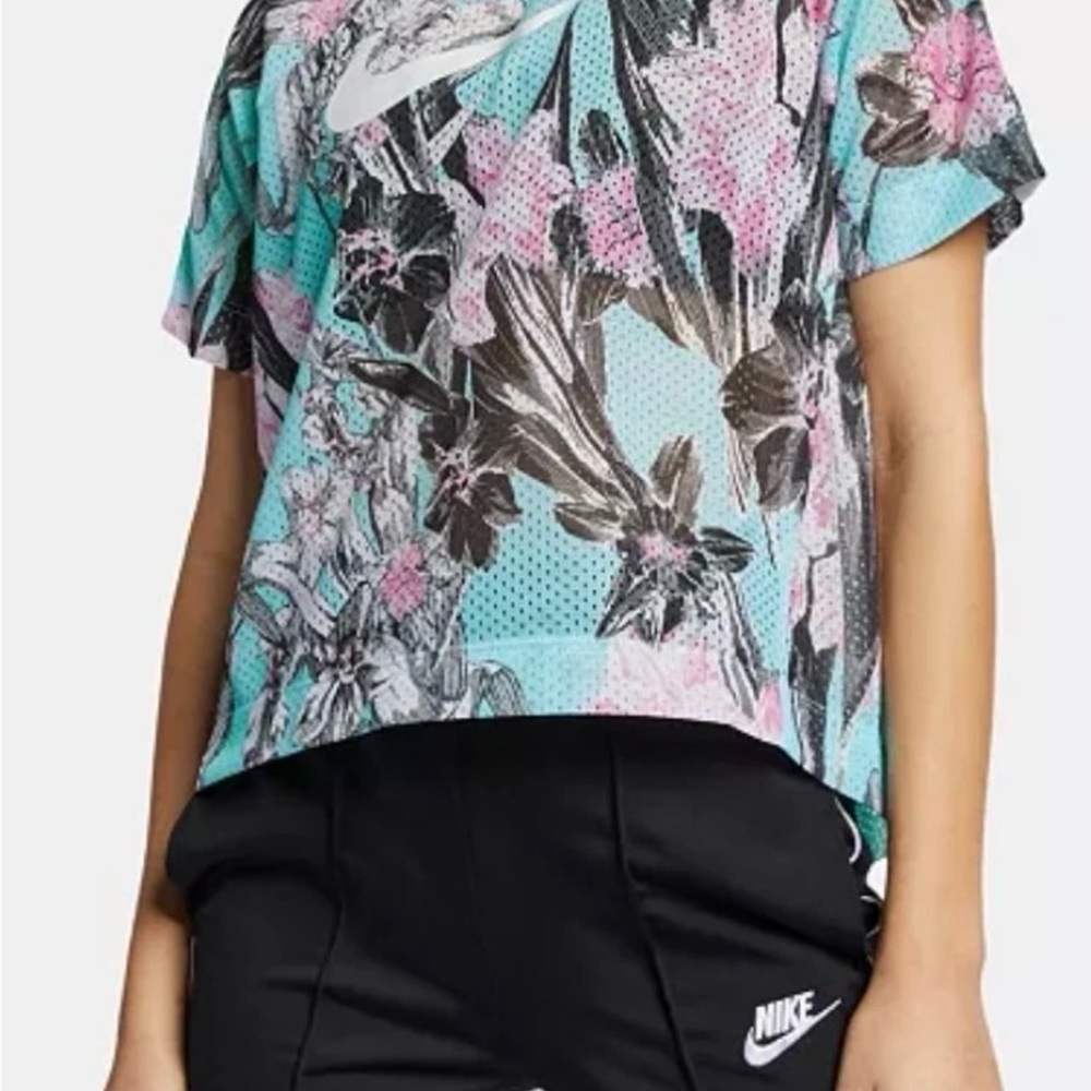 Nike Women's Floral Mesh Crop Top